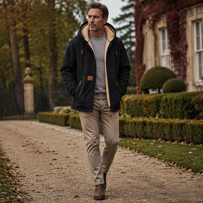 ☁️ Cozy Warmth, Easy Layers | Men's Plush-Lined Zip-Up Hoodie