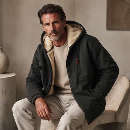 ☁️ Cozy Warmth, Easy Layers | Men's Plush-Lined Zip-Up Hoodie