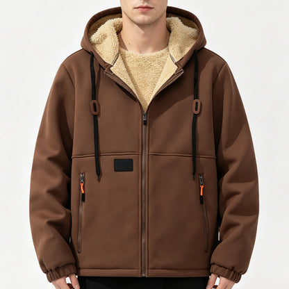 ☁️ Cozy Warmth, Easy Layers | Men's Plush-Lined Zip-Up Hoodie