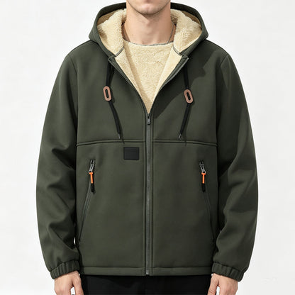 ☁️ Cozy Warmth, Easy Layers | Men's Plush-Lined Zip-Up Hoodie
