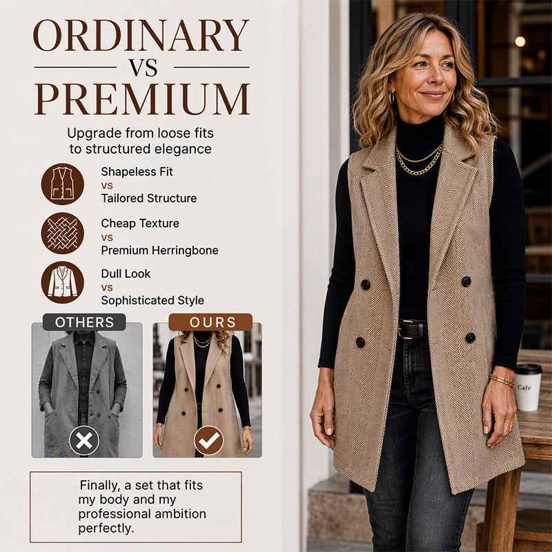 Women's Double-Breasted Blazer Vest
