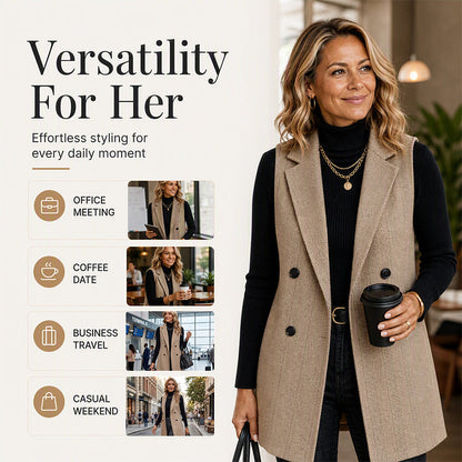 Women's Double-Breasted Blazer Vest