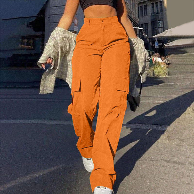 👖 More Pockets, Easy Movement | Women's High-Waist Straight-Leg Cargo Pants