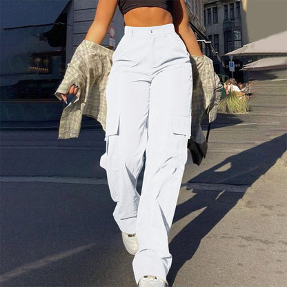 👖 More Pockets, Easy Movement | Women's High-Waist Straight-Leg Cargo Pants