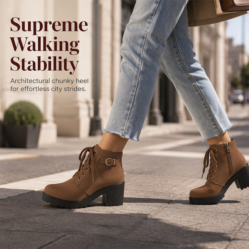Women's Chunky Heel Platform Ankle Boots