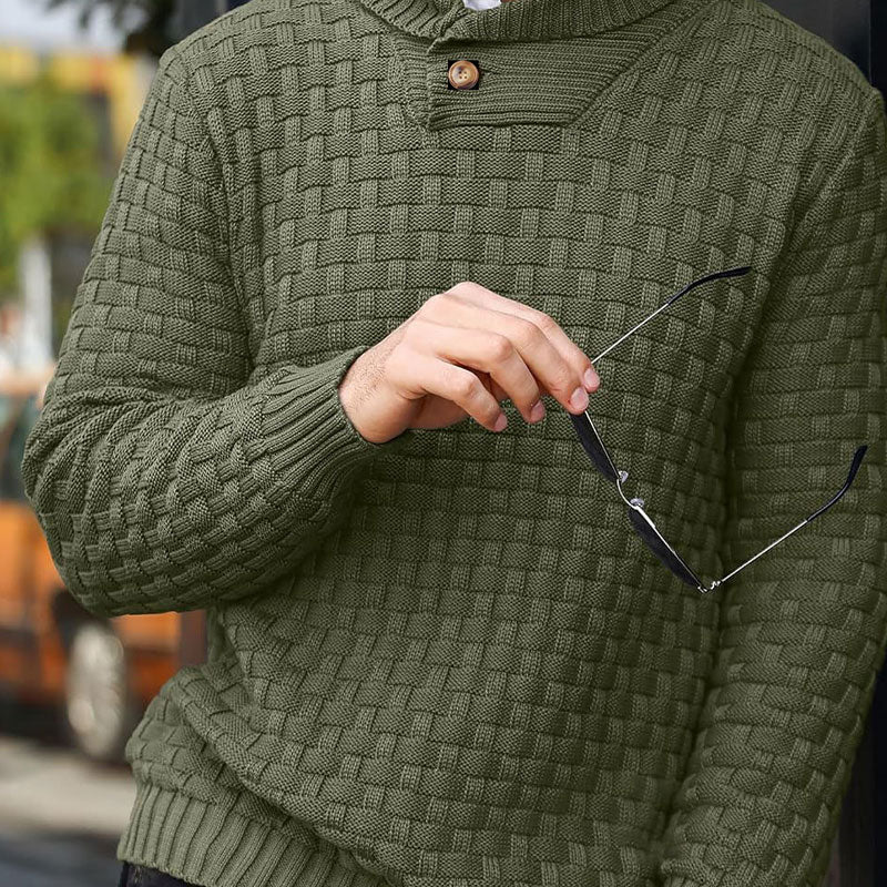 💯 Quality You Can Feel | Men's Textured Stand-Collar Knit Sweater