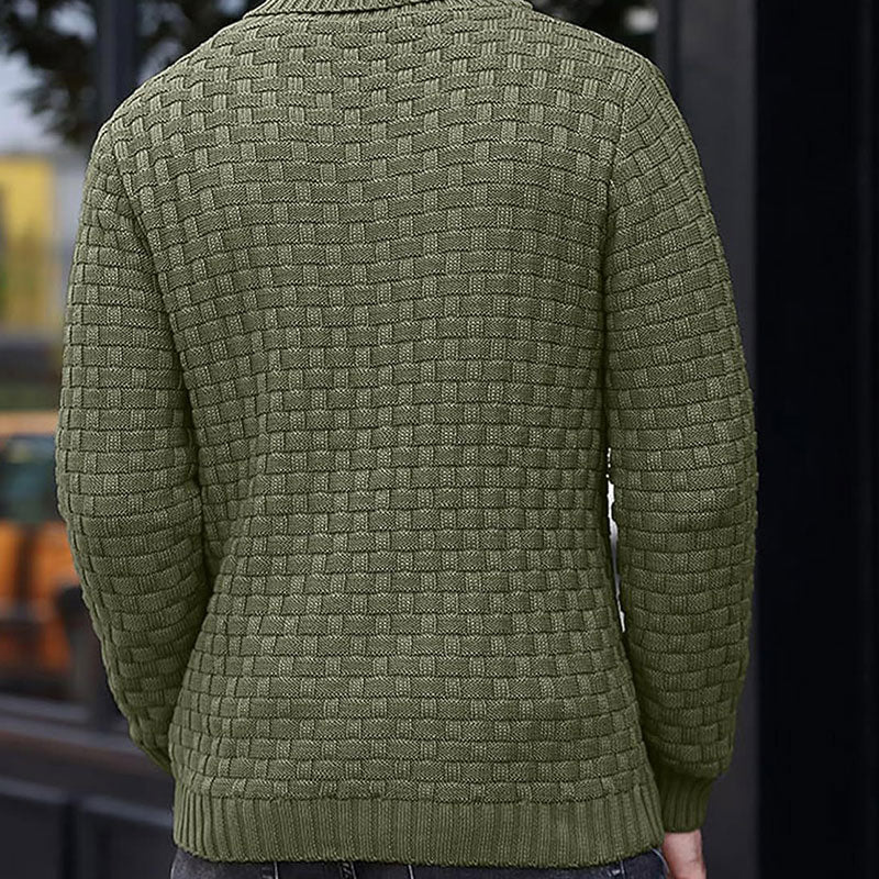 💯 Quality You Can Feel | Men's Textured Stand-Collar Knit Sweater