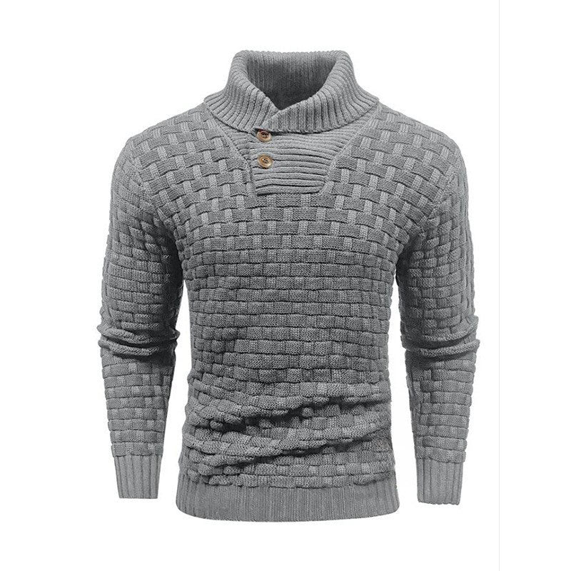 💯 Quality You Can Feel | Men's Textured Stand-Collar Knit Sweater