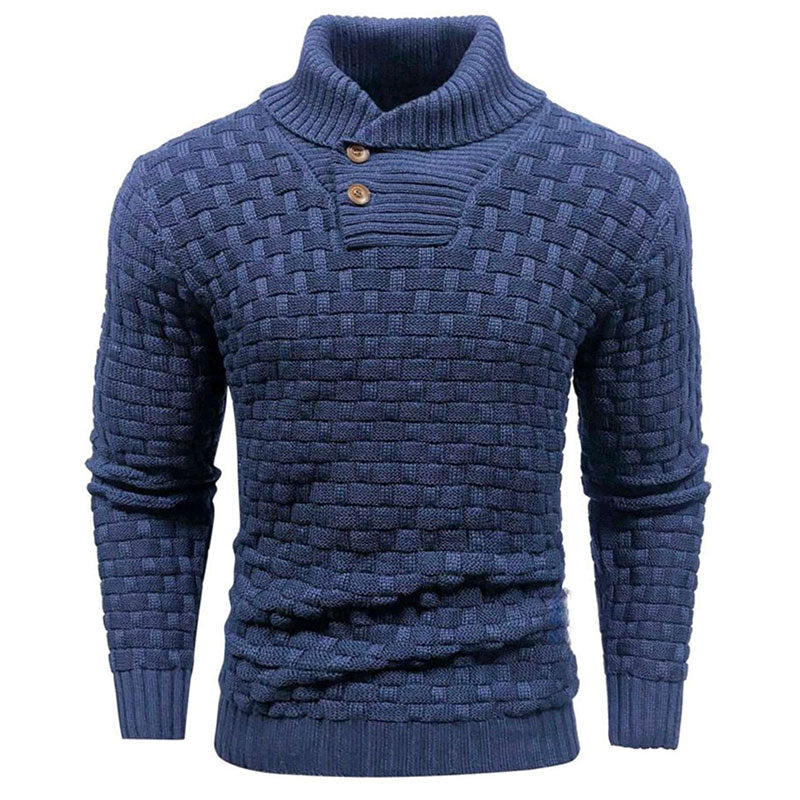 💯 Quality You Can Feel | Men's Textured Stand-Collar Knit Sweater