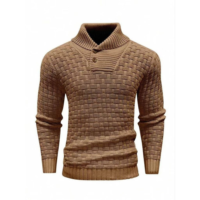 💯 Quality You Can Feel | Men's Textured Stand-Collar Knit Sweater