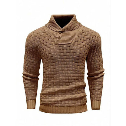💯 Quality You Can Feel | Men's Textured Stand-Collar Knit Sweater