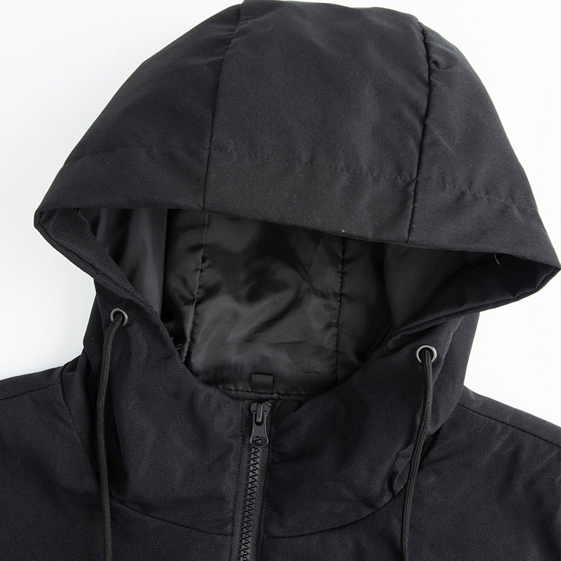 Men's Mid-Length Hooded Windbreaker Trench