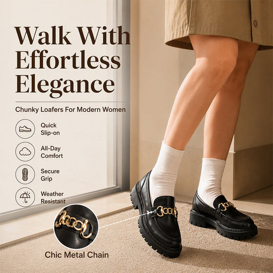 Women's Retro British Style Platform Loafers