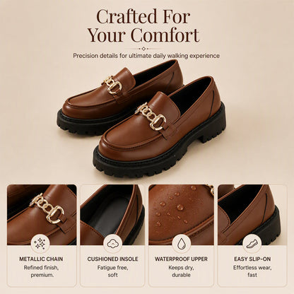 Women's Retro British Style Platform Loafers