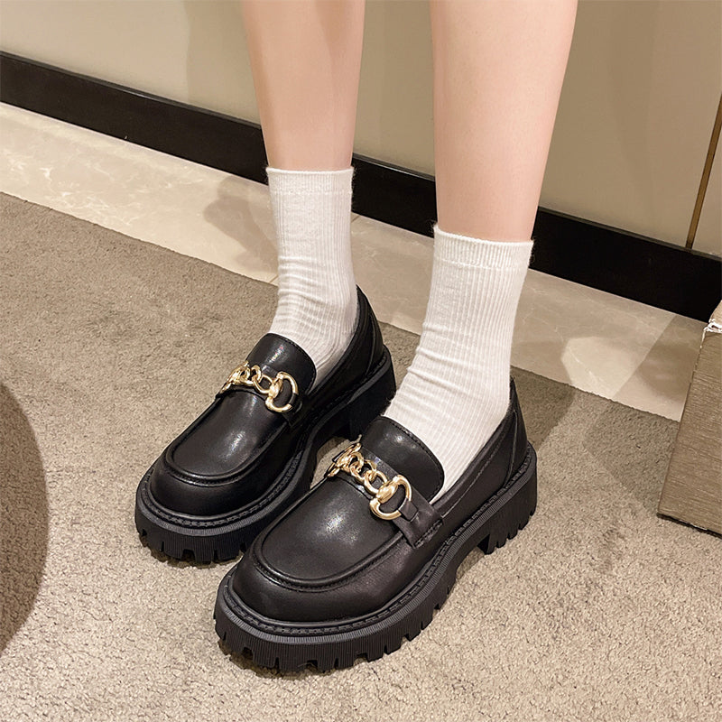 Women's Retro British Style Platform Loafers