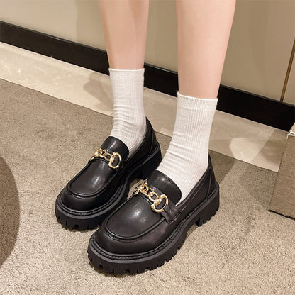 Women's Retro British Style Platform Loafers