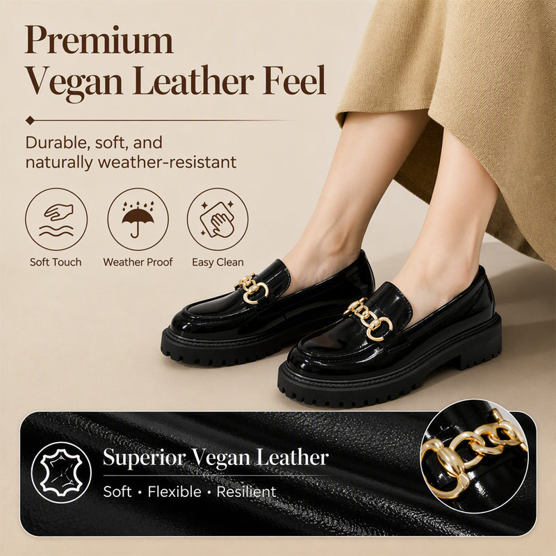 Women's Retro British Style Platform Loafers
