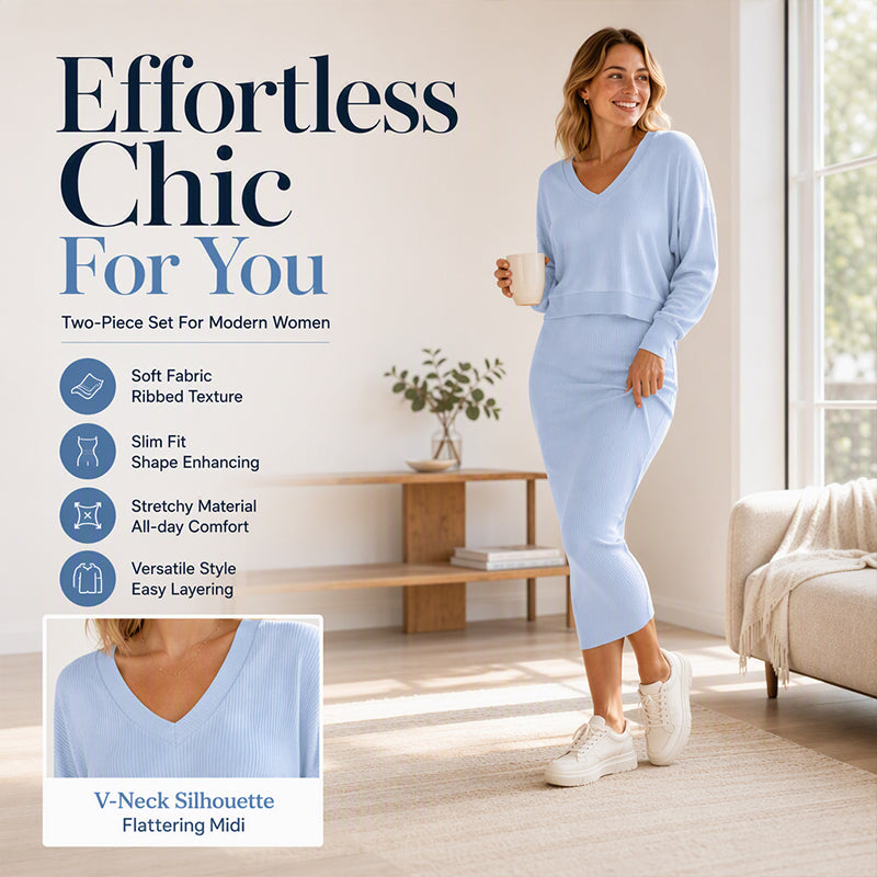 ⌛Limited-Time Offer-Women's Off-Shoulder Sweatshirt & Camisole Dress Set