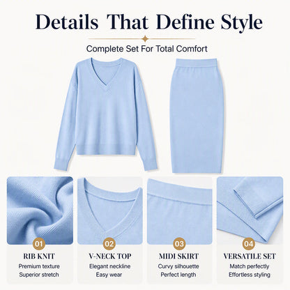 ⌛Limited-Time Offer-Women's Off-Shoulder Sweatshirt & Camisole Dress Set