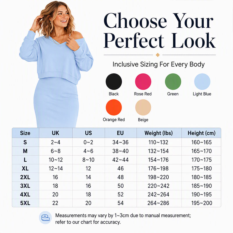 ⌛Limited-Time Offer-Women's Off-Shoulder Sweatshirt & Camisole Dress Set
