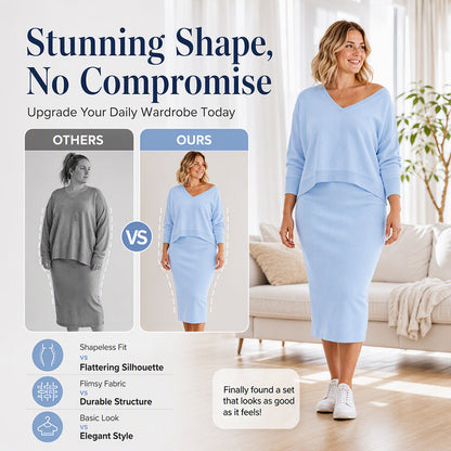 ⌛Limited-Time Offer-Women's Off-Shoulder Sweatshirt & Camisole Dress Set