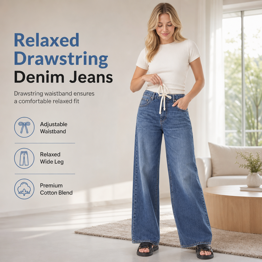 👖 LIMITED-TIME 50% OFF! ✨Women's Casual Loose Fit Wide Leg Denim Jeans