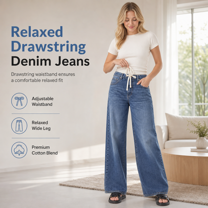 👖 LIMITED-TIME 50% OFF! ✨Women's Casual Loose Fit Wide Leg Denim Jeans