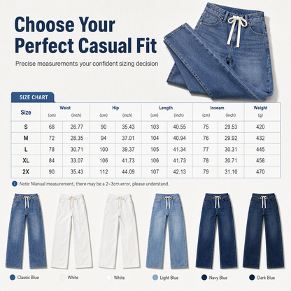 👖 LIMITED-TIME 50% OFF! ✨Women's Casual Loose Fit Wide Leg Denim Jeans