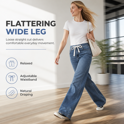 👖 LIMITED-TIME 50% OFF! ✨Women's Casual Loose Fit Wide Leg Denim Jeans