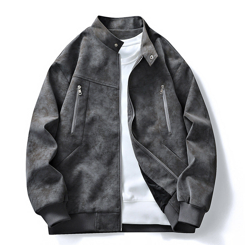 Men's Retro Stand Collar Bomber Jacket
