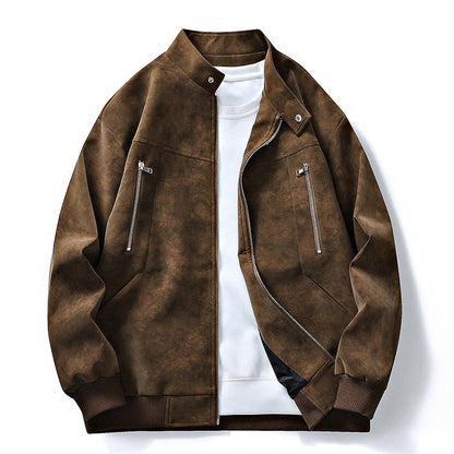 Men's Retro Stand Collar Bomber Jacket