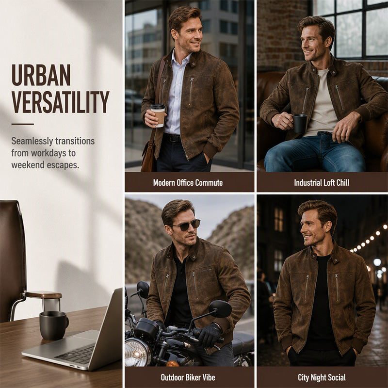 Men's Retro Stand Collar Bomber Jacket