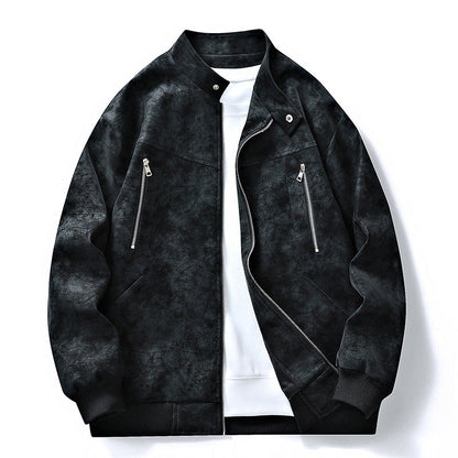 Men's Retro Stand Collar Bomber Jacket