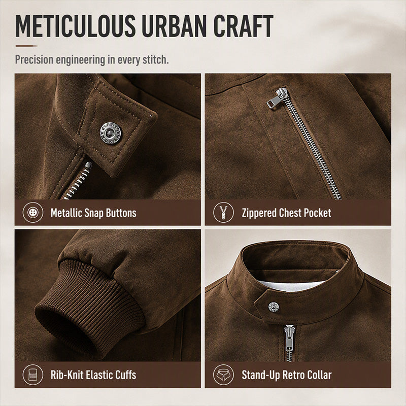 Men's Retro Stand Collar Bomber Jacket