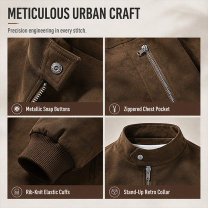 Men's Retro Stand Collar Bomber Jacket