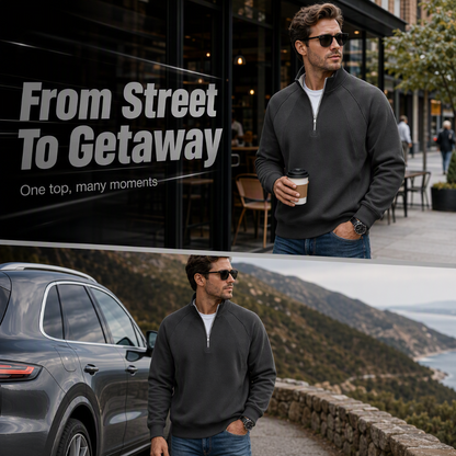 Men's Casual Warm Half-Zip Sweatshirt