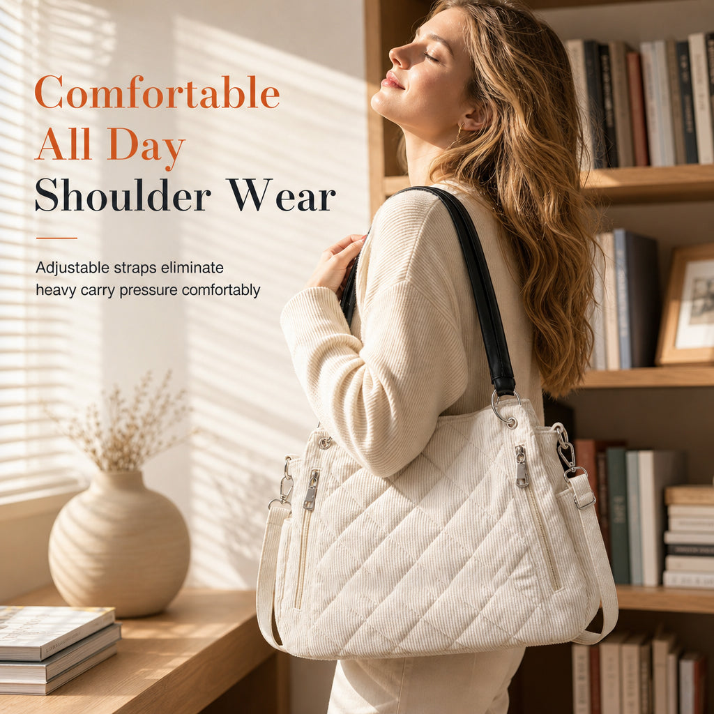 👜 More Space, Less Clutter | Women's Quilted 3-Way Shoulder Bag