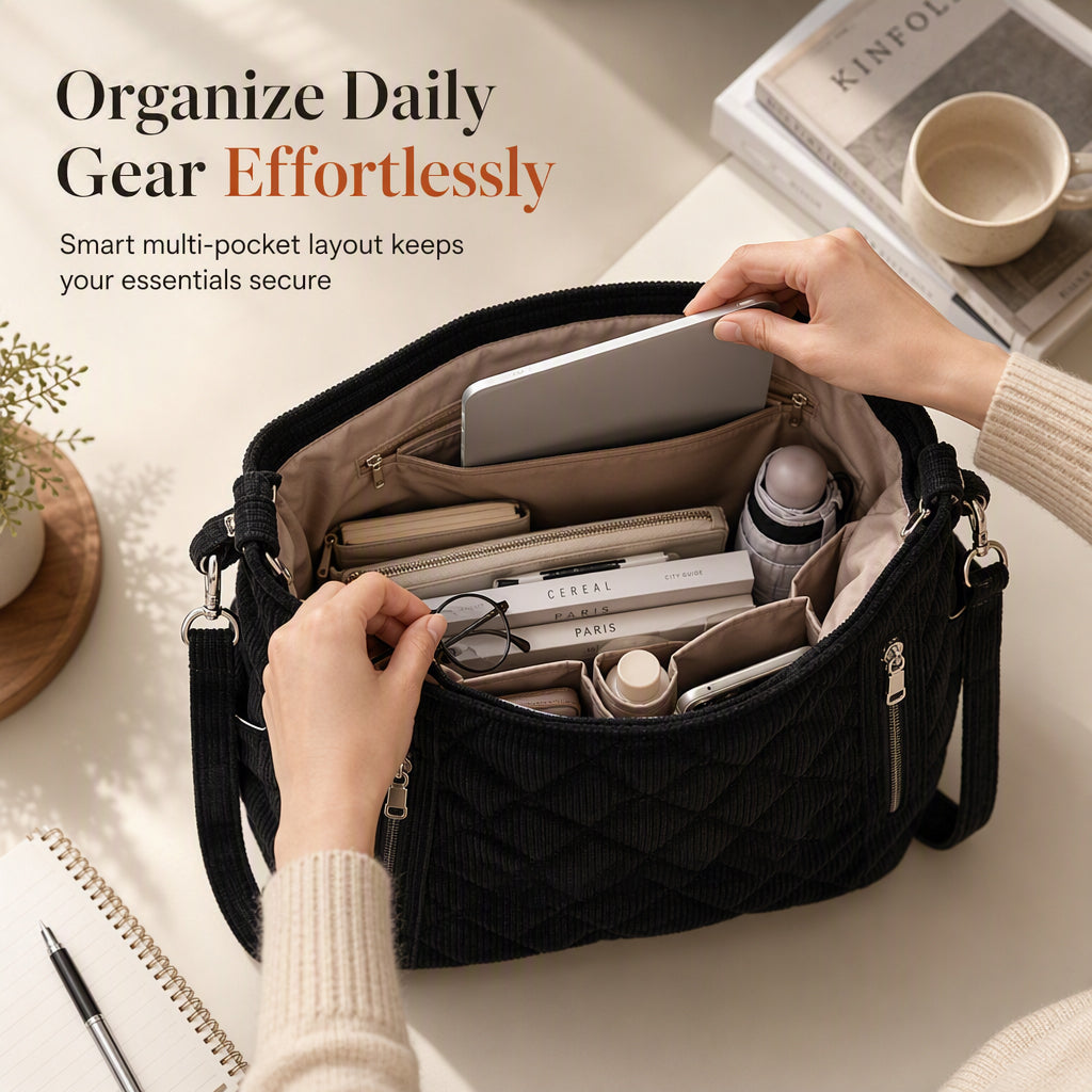 👜 More Space, Less Clutter | Women's Quilted 3-Way Shoulder Bag