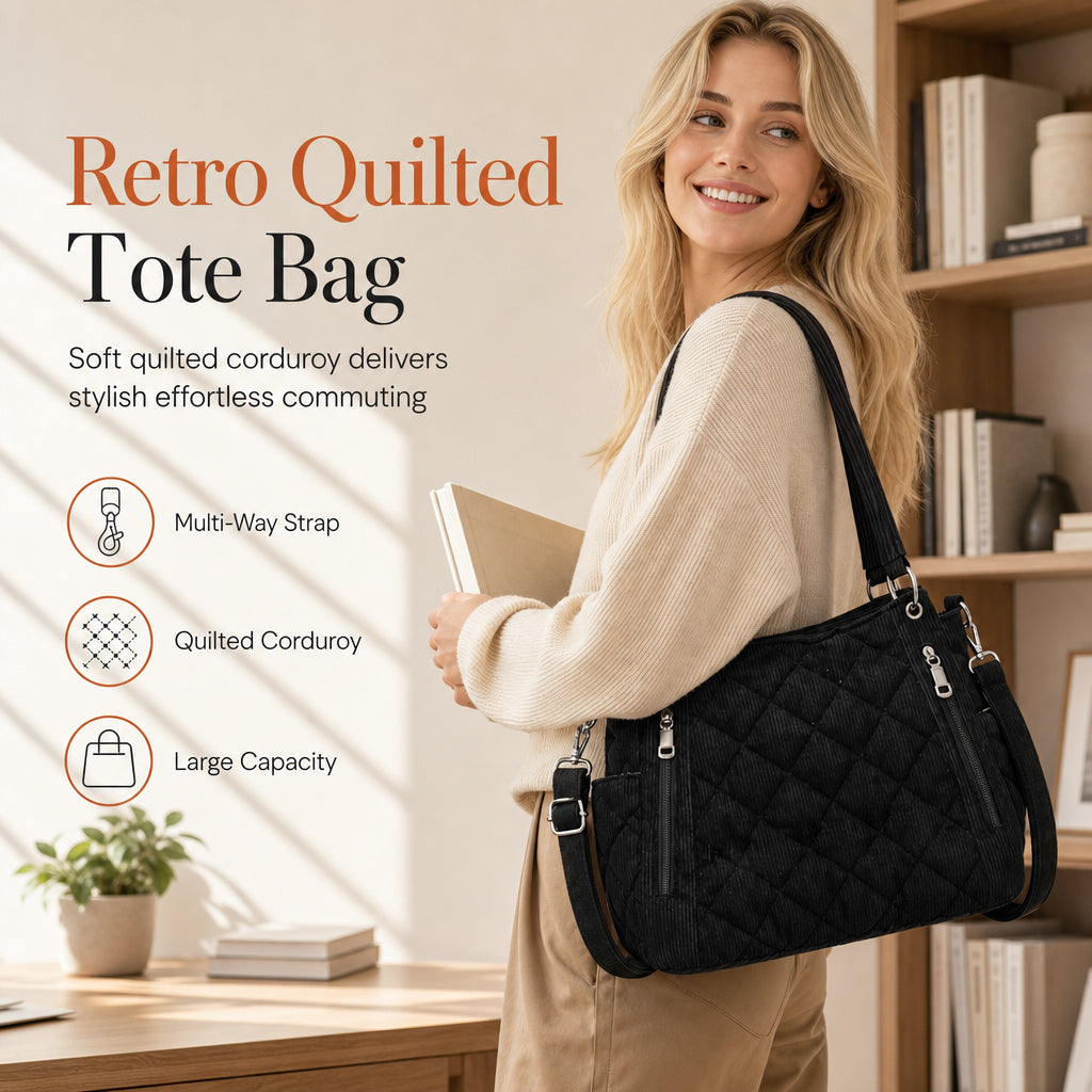 👜 More Space, Less Clutter | Women's Quilted 3-Way Shoulder Bag