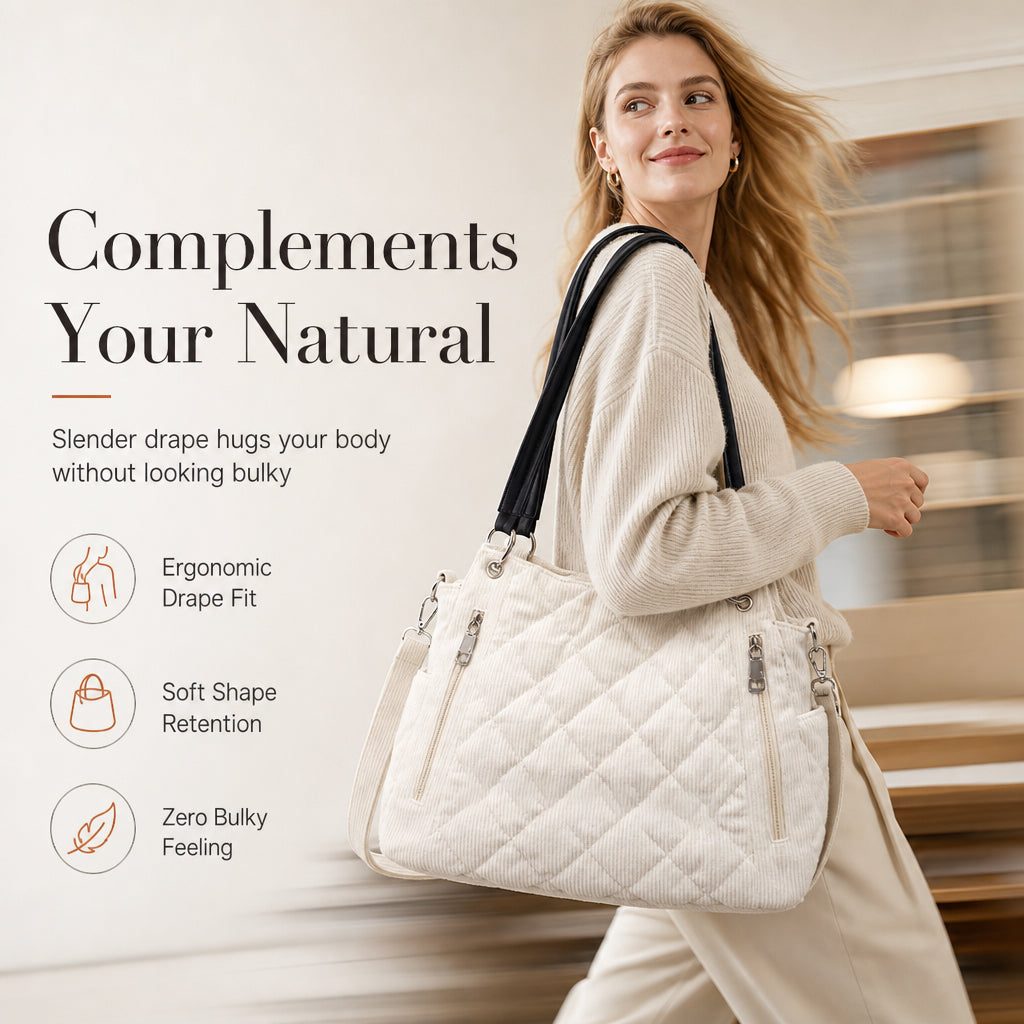 👜 More Space, Less Clutter | Women's Quilted 3-Way Shoulder Bag