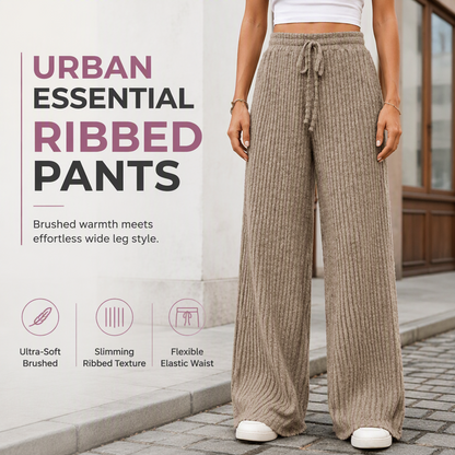 Women’s Ribbed Knit Wide-Leg Pants