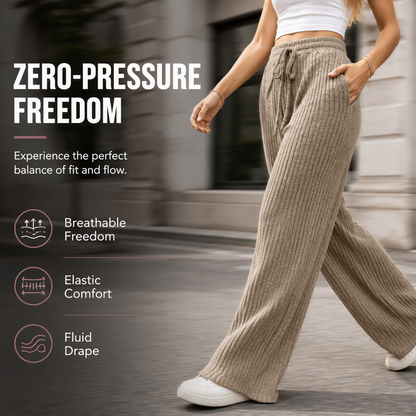 Women’s Ribbed Knit Wide-Leg Pants