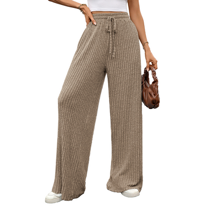 Women’s Ribbed Knit Wide-Leg Pants