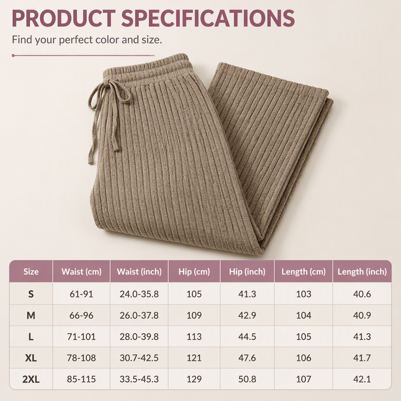 Women’s Ribbed Knit Wide-Leg Pants