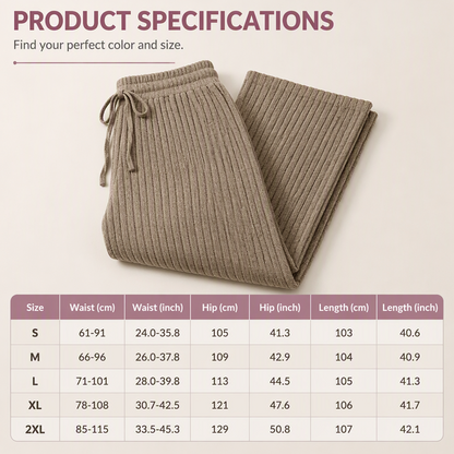 Women’s Ribbed Knit Wide-Leg Pants