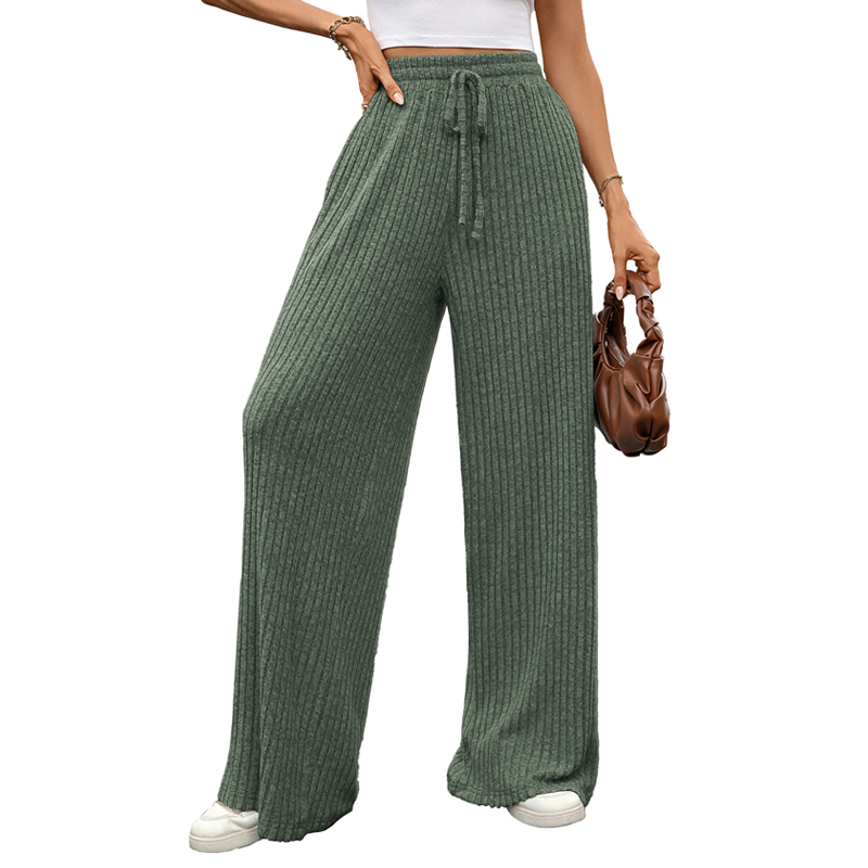 Women’s Ribbed Knit Wide-Leg Pants