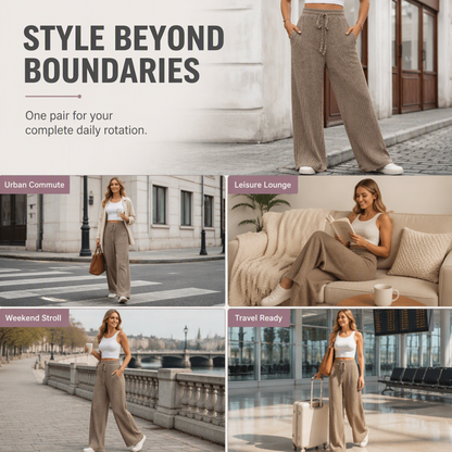 Women’s Ribbed Knit Wide-Leg Pants