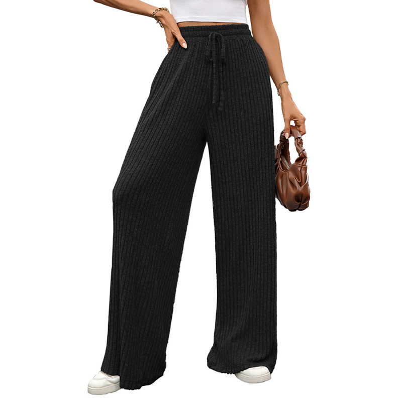 Women’s Ribbed Knit Wide-Leg Pants