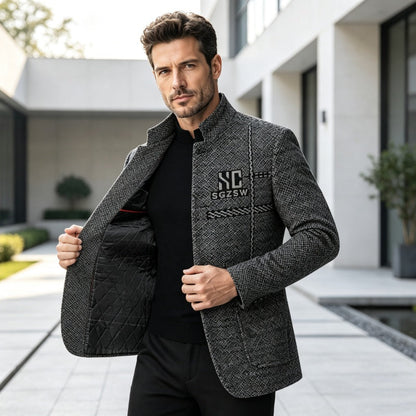 🧥❄️Men's Slim-Fit Mandarin Collar Blazer