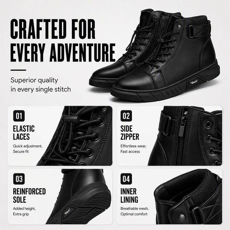 🥾 Built Tough for Everyday Wear | Men's Waterproof Genuine Leather Combat Boots